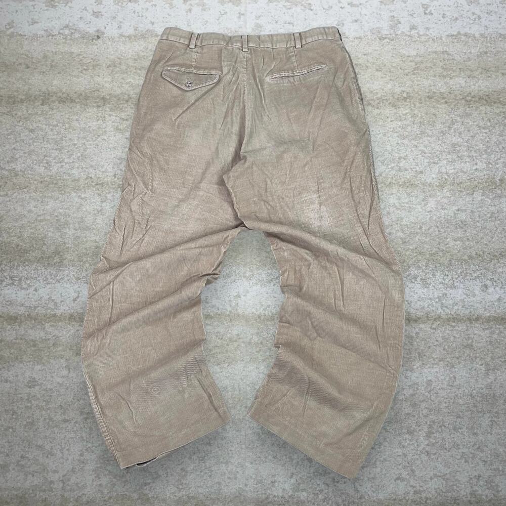 Vintage 90s Corduroy Pants 35x30 Baggy Light Tan Lands End Made in USA Pleated